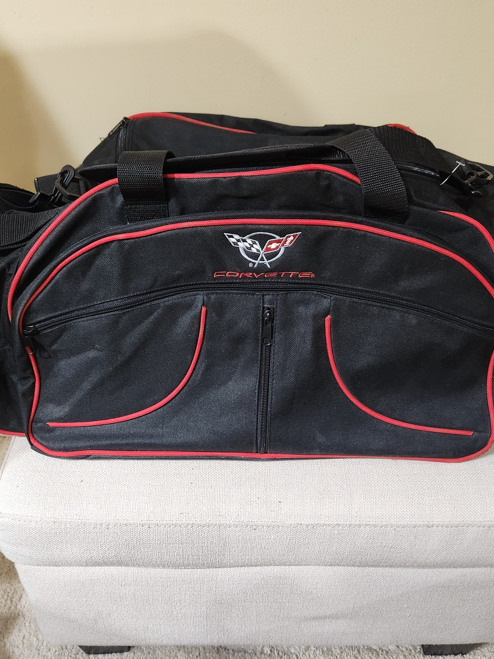 Corvette Black and Red Performance Travel Duffel